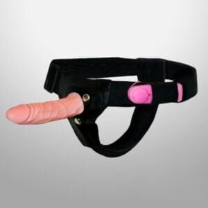 LELUV 6.5” MALE HOLLOW VIBRATING STRAP ON