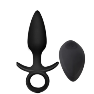 Full Silicone Anal Plug With Handle Ring Vibrating Butt Plug Sex Toy Anal