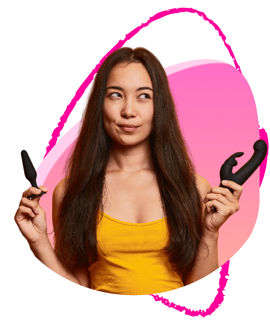 Girl hold sex toys