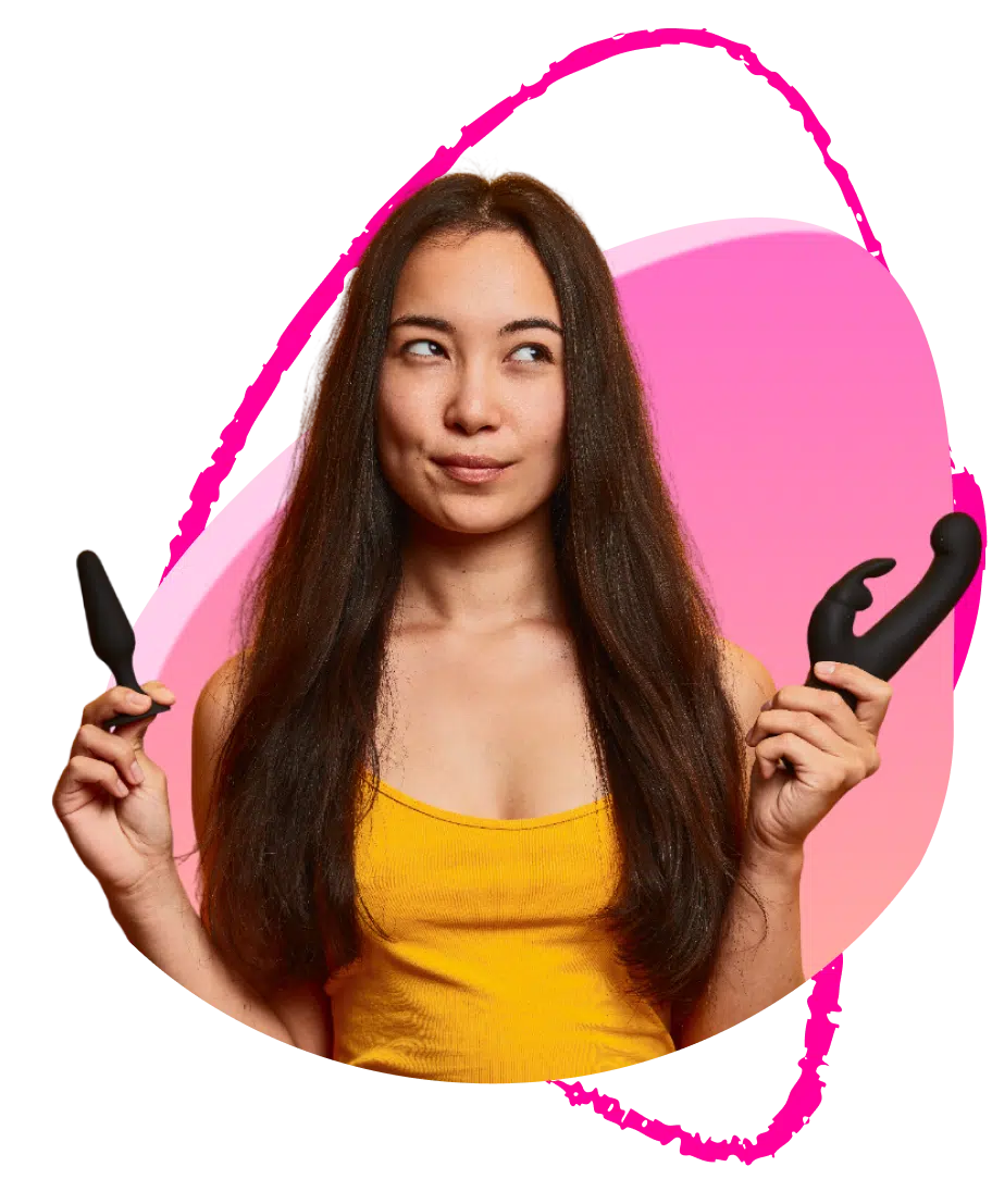 Girl hold sex toys